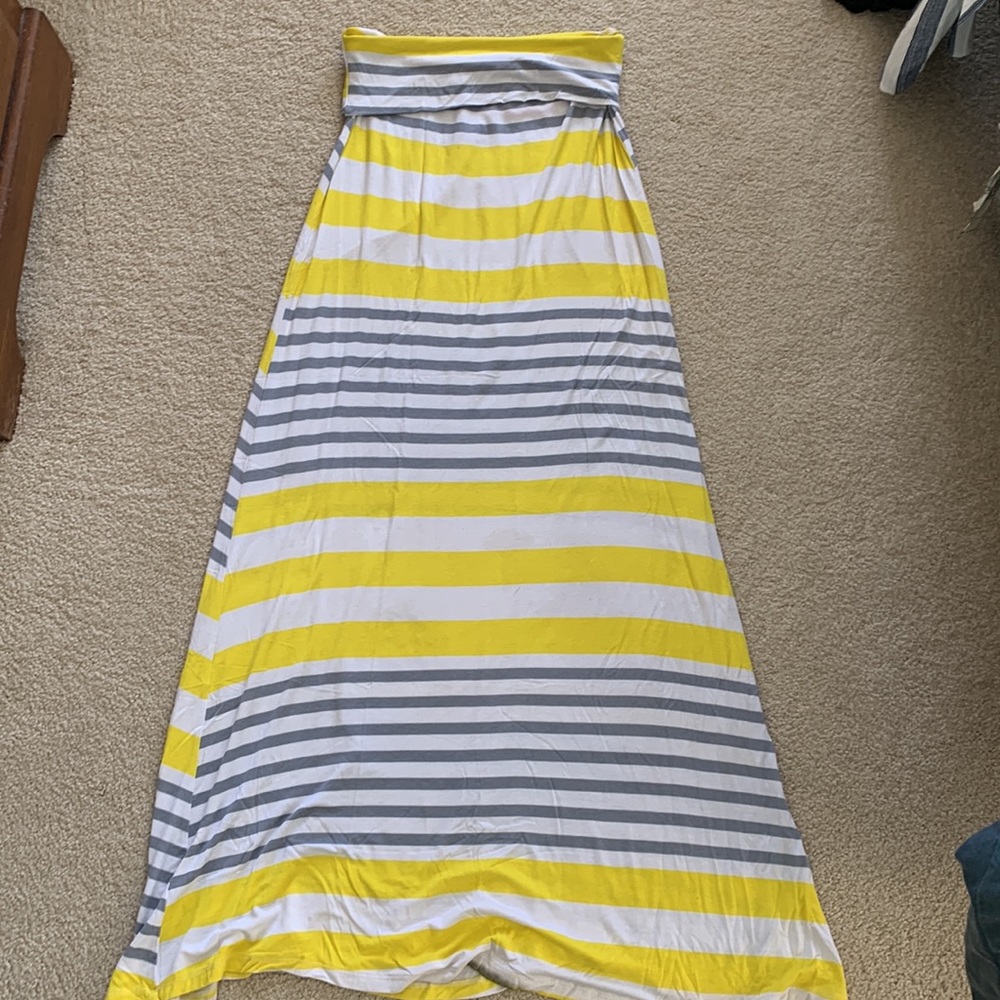 Yellow and Gray Maxi skirt.